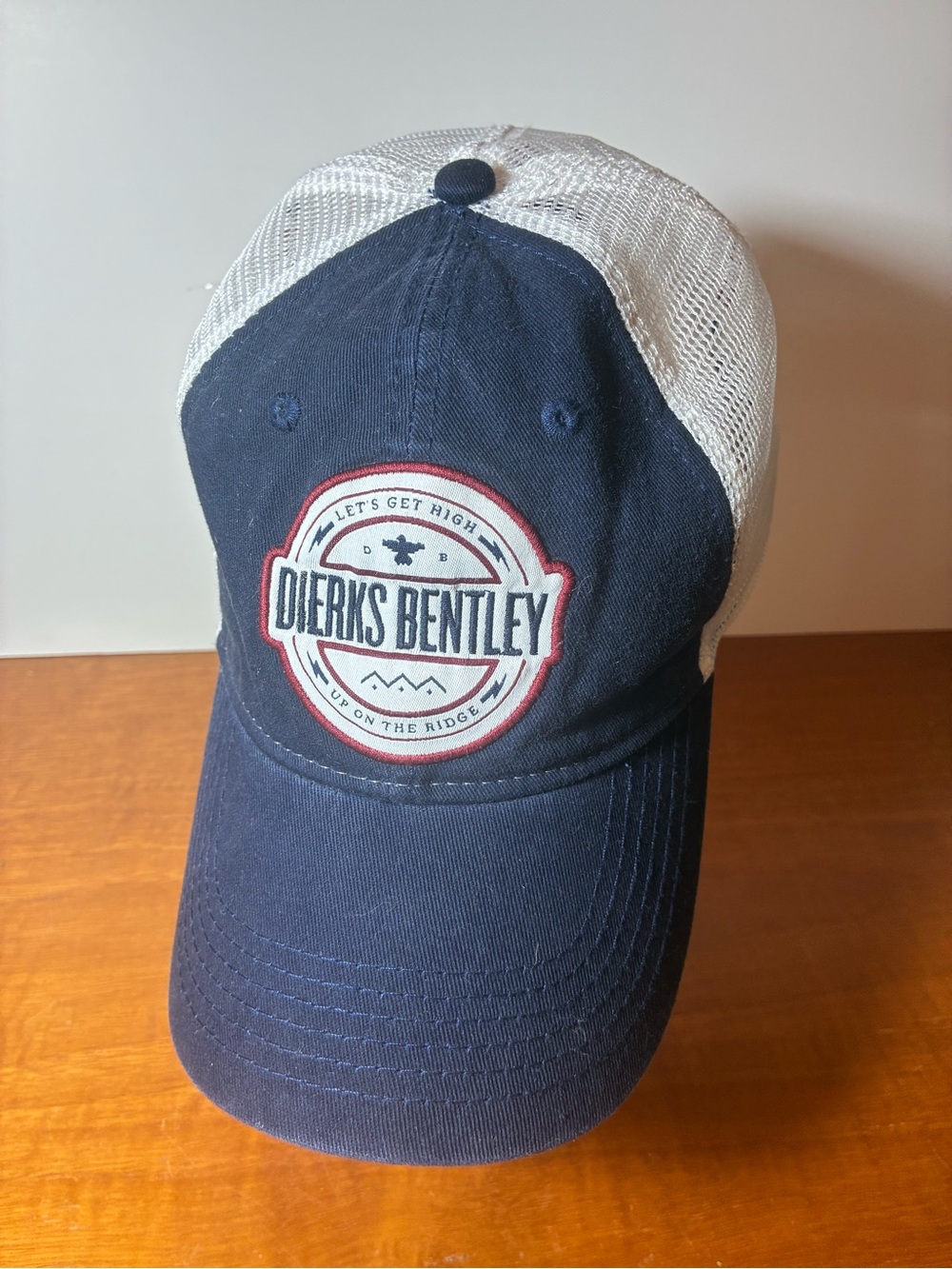 Navy and White Mesh Trucker Hat